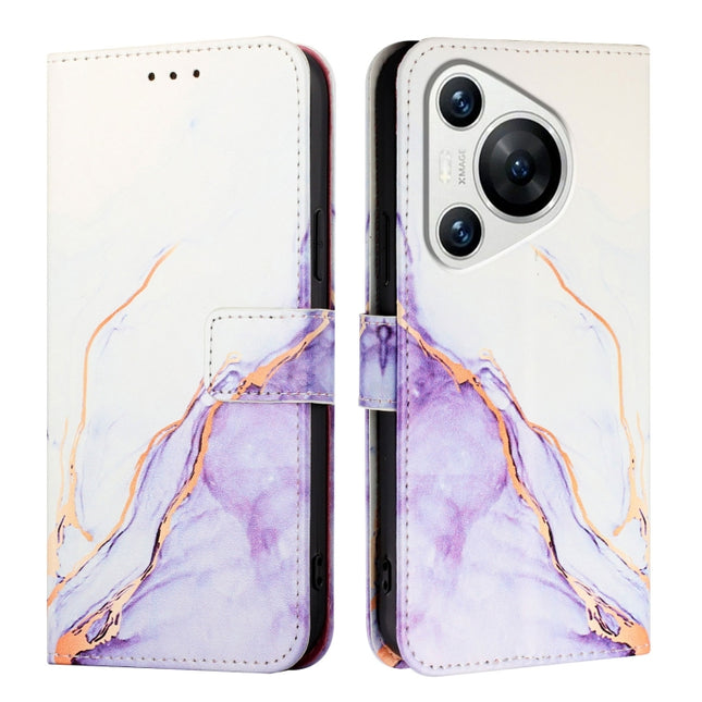 PT003 Marble Pattern Flip Leather Phone Case, For Huawei Pura 70, For Huawei Mate 60, For Huawei Mate 60 Pro, For Huawei P60 Art