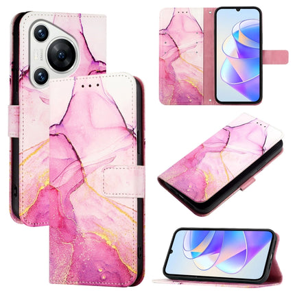 PT003 Marble Pattern Flip Leather Phone Case, For Huawei Pura 70, For Huawei Mate 60, For Huawei Mate 60 Pro, For Huawei P60 Art