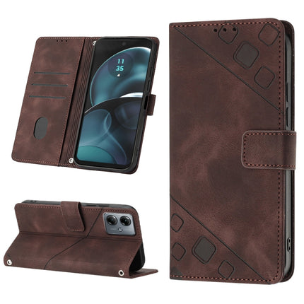 Skin Feel Embossed Leather Phone Case, For Motorola Moto G54, For Motorola Edge 40 Neo, For Motorola Moto G14, For Motorola Moto G Stylus 4G 2023
