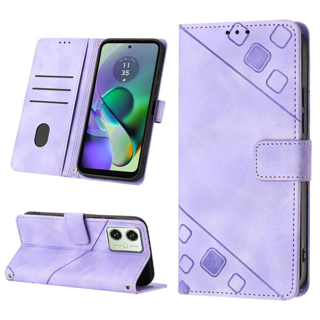 Skin Feel Embossed Leather Phone Case, For Motorola Moto G54, For Motorola Edge 40 Neo, For Motorola Moto G14, For Motorola Moto G Stylus 4G 2023