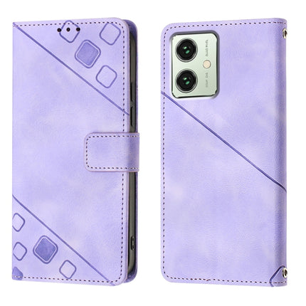 Skin Feel Embossed Leather Phone Case, For Motorola Moto G54, For Motorola Edge 40 Neo, For Motorola Moto G14, For Motorola Moto G Stylus 4G 2023
