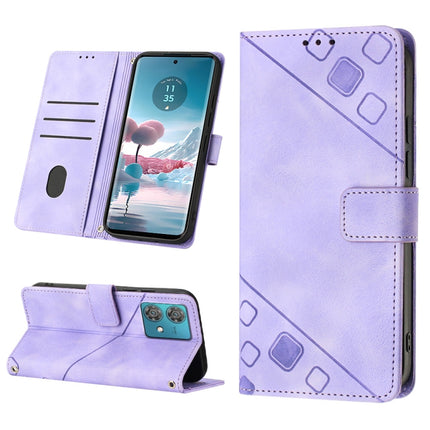 Skin Feel Embossed Leather Phone Case, For Motorola Moto G54, For Motorola Edge 40 Neo, For Motorola Moto G14, For Motorola Moto G Stylus 4G 2023