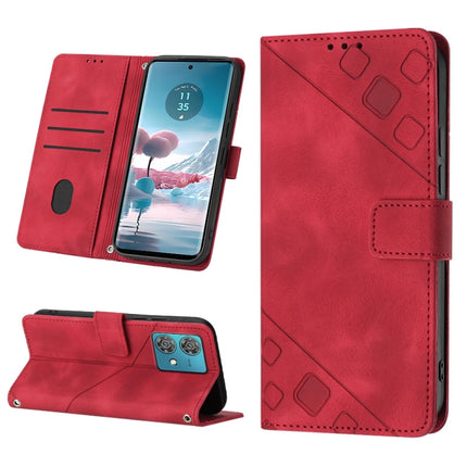 Skin Feel Embossed Leather Phone Case, For Motorola Moto G54, For Motorola Edge 40 Neo, For Motorola Moto G14, For Motorola Moto G Stylus 4G 2023
