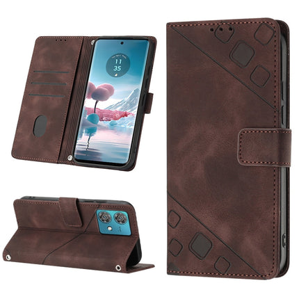Skin Feel Embossed Leather Phone Case, For Motorola Moto G54, For Motorola Edge 40 Neo, For Motorola Moto G14, For Motorola Moto G Stylus 4G 2023