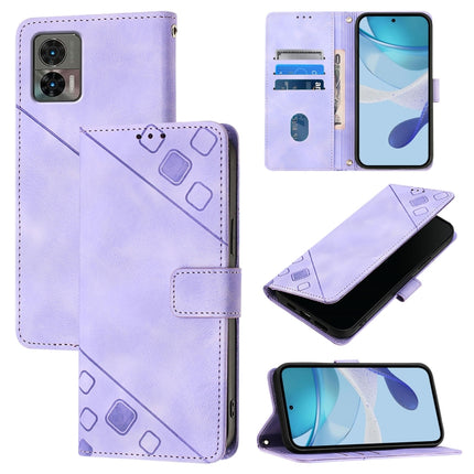 Skin Feel Embossed Leather Phone Case, For Motorola Moto G Power 2023, For Motorola Moto G73, For Motorola Edge 30 Neo, For Motorola Moto G22 / E22s / E32 India