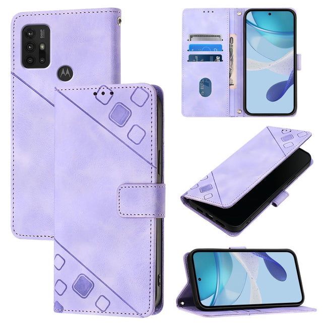 Skin Feel Embossed Leather Phone Case, For Motorola Moto G10 / G10 Power / G20, For Motorola Moto E7 Power, For Motorola One 5G Ace / Moto G 5G 2020, For Motorola Moto G Power 2021