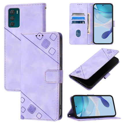 Skin Feel Embossed Leather Phone Case, For Motorola Edge 2022 / Edge 5G UW 2022, For Motorola Moto G42, For Motorola Edge S30 / Moto G200 5G, For Motorola Moto G51 5G