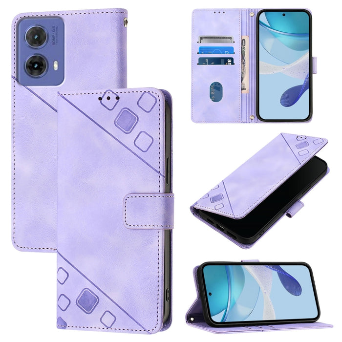Skin Feel Embossed Leather Phone Case, For Motorola Moto G85, For Motorola Edge 50 Ultra, For Motorola Edge 50 Pro, For Motorola Edge 50 Fusion