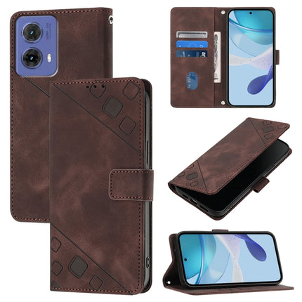 Skin Feel Embossed Leather Phone Case, For Motorola Moto G85, For Motorola Edge 50 Ultra, For Motorola Edge 50 Pro, For Motorola Edge 50 Fusion