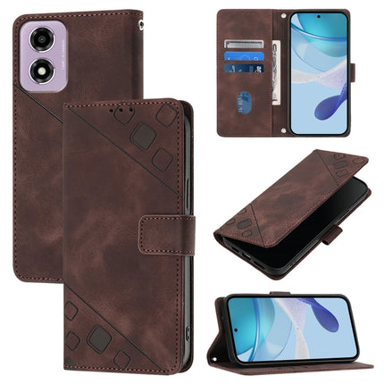 Skin Feel Embossed Leather Phone Case, For Motorola Moto G05, For Motorola Moto G15, For Motorola Edge 50 5G Global, For Motorola Moto E14