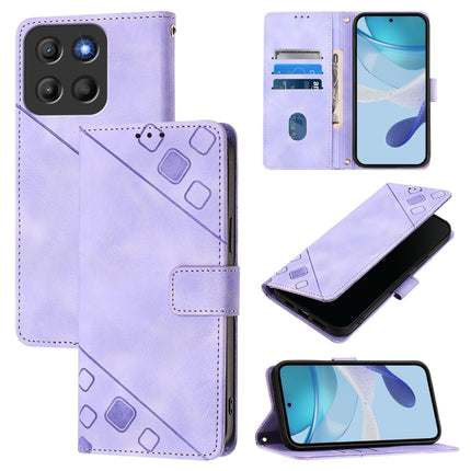 Skin Feel Embossed Leather Phone Case, For Motorola Moto G05, For Motorola Moto G15, For Motorola Edge 50 5G Global, For Motorola Moto E14