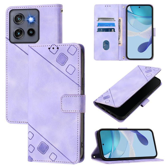 Skin Feel Embossed Leather Phone Case, For Motorola Edge 60 Pro / 60s Pro 5G, For Motorola Edge 60 Fusion 5G Global, For Motorola Moto G Stylus 5G 2025 Global, For Motorola Moto G15 / G15 Power