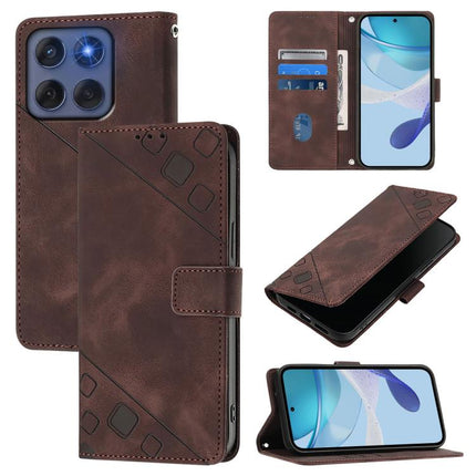 Skin Feel Embossed Leather Phone Case, For Motorola Edge 60 Pro / 60s Pro 5G, For Motorola Edge 60 Fusion 5G Global, For Motorola Moto G Stylus 5G 2025 Global, For Motorola Moto G15 / G15 Power