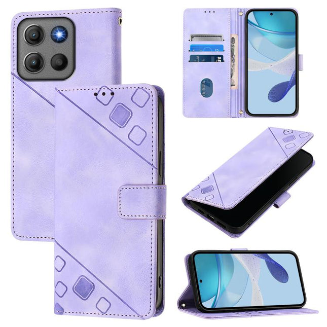 Skin Feel Embossed Leather Phone Case, For Motorola Edge 60 Pro / 60s Pro 5G, For Motorola Edge 60 Fusion 5G Global, For Motorola Moto G Stylus 5G 2025 Global, For Motorola Moto G15 / G15 Power