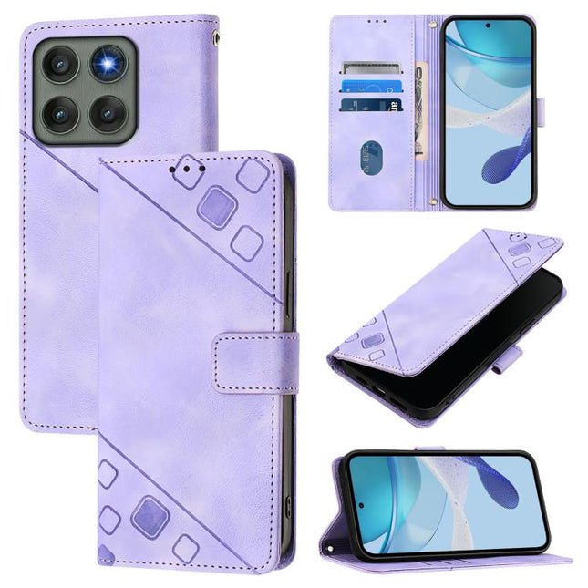 Skin Feel Embossed Leather Phone Case, For Motorola Edge 60 Pro / 60s Pro 5G, For Motorola Edge 60 Fusion 5G Global, For Motorola Moto G Stylus 5G 2025 Global, For Motorola Moto G15 / G15 Power