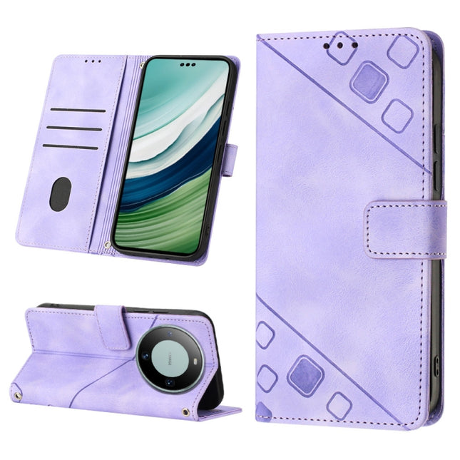 Skin Feel Embossed Leather Phone Case, For Huawei Mate 60 Pro, For Huawei P60 Art, For Huawei P60 / P60 Pro, For Huawei Enjoy 50 Pro / Nova Y90