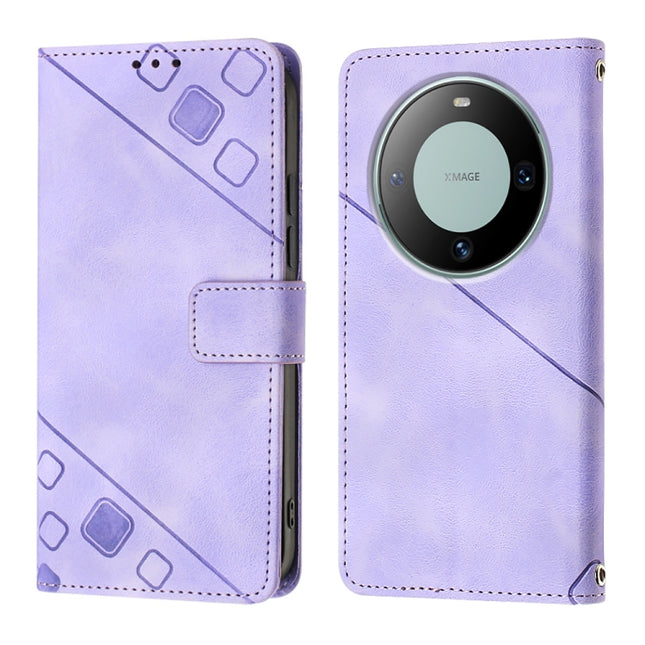 Skin Feel Embossed Leather Phone Case, For Huawei Mate 60 Pro, For Huawei P60 Art, For Huawei P60 / P60 Pro, For Huawei Enjoy 50 Pro / Nova Y90