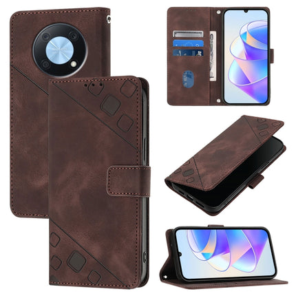 Skin Feel Embossed Leather Phone Case, For Huawei Mate 60 Pro, For Huawei P60 Art, For Huawei P60 / P60 Pro, For Huawei Enjoy 50 Pro / Nova Y90