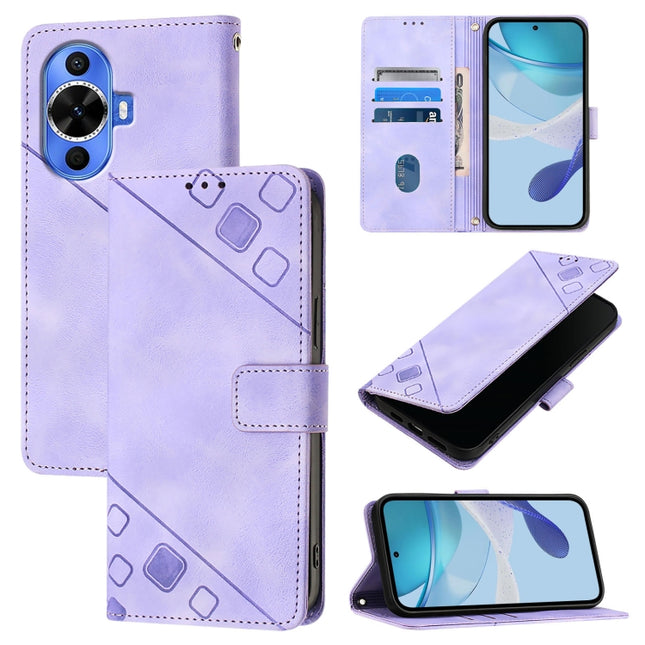 Skin Feel Embossed Leather Phone Case, For Huawei Nova 12s Global, For Huawei Pura 70 Pro, For Huawei Pura 70, For Huawei Mate 60