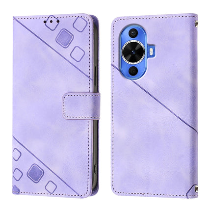 Skin Feel Embossed Leather Phone Case, For Huawei Nova 12s Global, For Huawei Pura 70 Pro, For Huawei Pura 70, For Huawei Mate 60