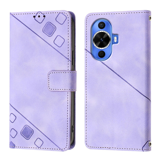 Skin Feel Embossed Leather Phone Case, For Huawei Nova 12s Global, For Huawei Pura 70 Pro, For Huawei Pura 70, For Huawei Mate 60