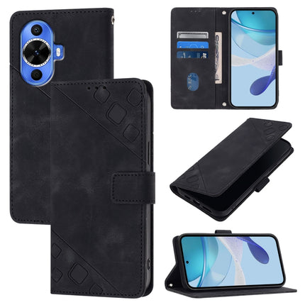 Skin Feel Embossed Leather Phone Case, For Huawei Nova 12s Global, For Huawei Pura 70 Pro, For Huawei Pura 70, For Huawei Mate 60