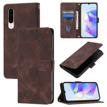 Skin Feel Embossed Leather Phone Case, For Huawei P40, For Huawei P30