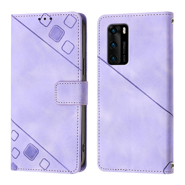 Skin Feel Embossed Leather Phone Case, For Huawei P40, For Huawei P30