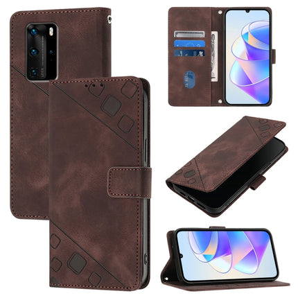 Skin Feel Embossed Leather Phone Case, For Huawei P50 Pro, For Huawei P50, For Huawei Enjoy 20 SE / P smart 2021 / Y7a, For Huawei P40 Pro