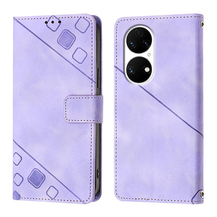 Skin Feel Embossed Leather Phone Case, For Huawei P50 Pro, For Huawei P50, For Huawei Enjoy 20 SE / P smart 2021 / Y7a, For Huawei P40 Pro