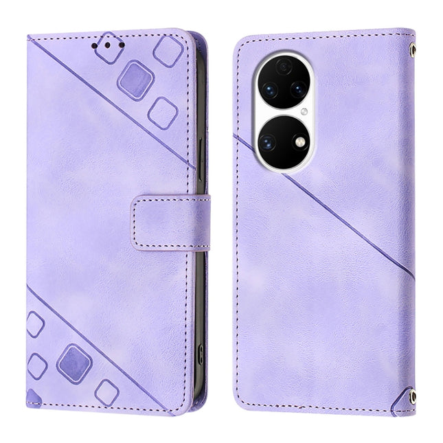 Skin Feel Embossed Leather Phone Case, For Huawei P50 Pro, For Huawei P50, For Huawei Enjoy 20 SE / P smart 2021 / Y7a, For Huawei P40 Pro
