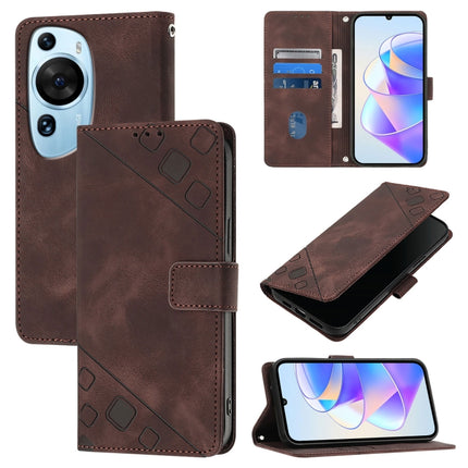 Skin Feel Embossed Leather Phone Case, For Huawei Mate 60 Pro, For Huawei P60 Art, For Huawei P60 / P60 Pro, For Huawei Enjoy 50 Pro / Nova Y90