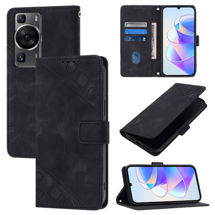 Skin Feel Embossed Leather Phone Case, For Huawei Mate 60 Pro, For Huawei P60 Art, For Huawei P60 / P60 Pro, For Huawei Enjoy 50 Pro / Nova Y90