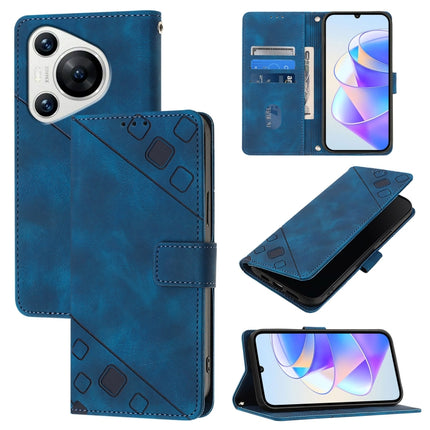 Skin Feel Embossed Leather Phone Case, For Huawei Nova 12s Global, For Huawei Pura 70 Pro, For Huawei Pura 70, For Huawei Mate 60