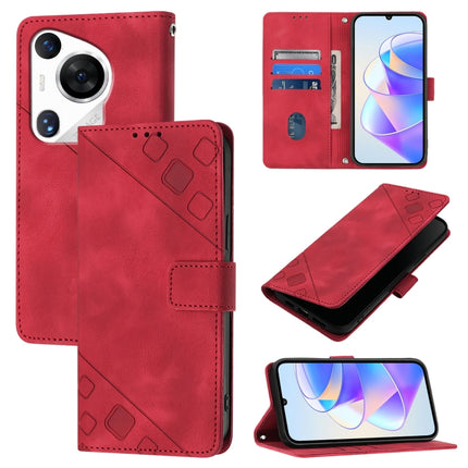 Skin Feel Embossed Leather Phone Case, For Huawei Nova 12s Global, For Huawei Pura 70 Pro, For Huawei Pura 70, For Huawei Mate 60