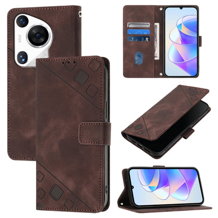 Skin Feel Embossed Leather Phone Case, For Huawei Nova 12s Global, For Huawei Pura 70 Pro, For Huawei Pura 70, For Huawei Mate 60