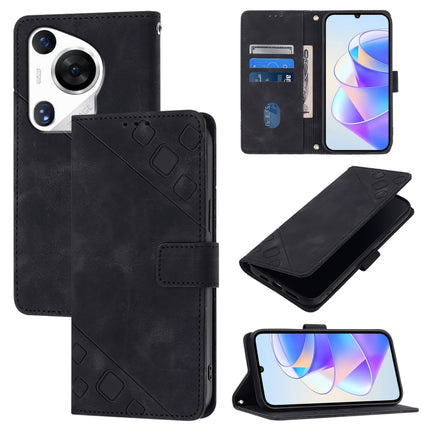Skin Feel Embossed Leather Phone Case, For Huawei Nova 12s Global, For Huawei Pura 70 Pro, For Huawei Pura 70, For Huawei Mate 60