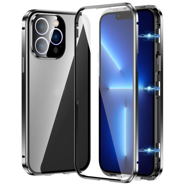 Magnetic Double-buckle HD Tempered Glass Phone Case, For iPhone 15 Plus, For iPhone 15, For iPhone 13 Pro Max, For iPhone 13 Pro