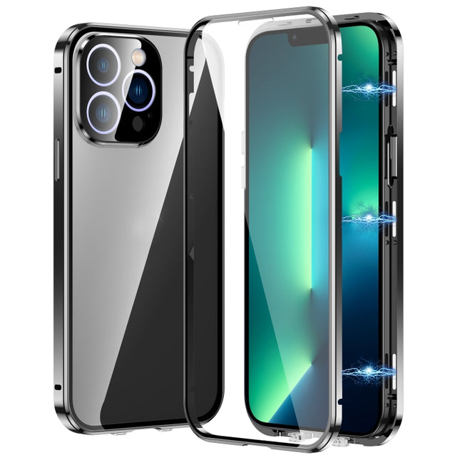 Magnetic Double-buckle HD Tempered Glass Phone Case, For iPhone 15 Plus, For iPhone 15, For iPhone 13 Pro Max, For iPhone 13 Pro