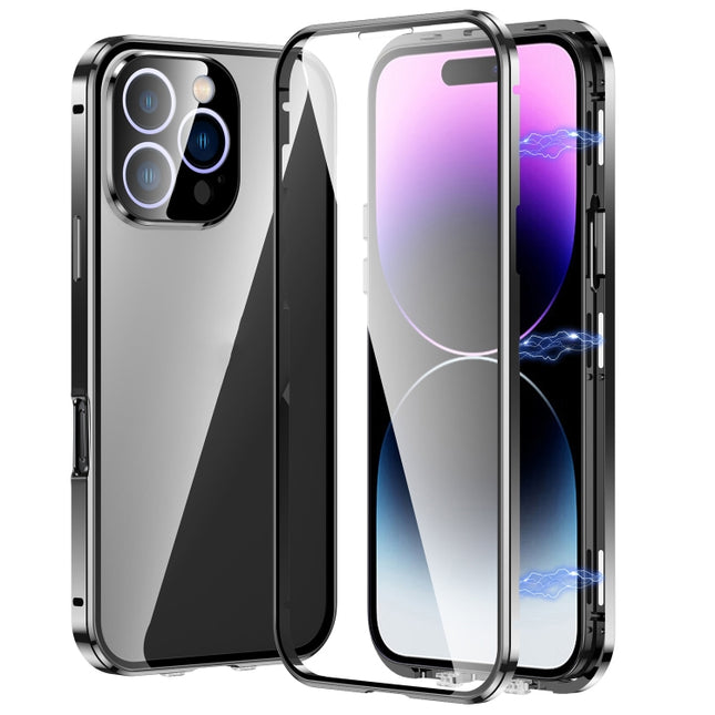 Magnetic Double-buckle HD Tempered Glass Phone Case, For iPhone 17e / 16e, For iPhone 17, For iPhone 16 Pro Max, For iPhone 16 Pro