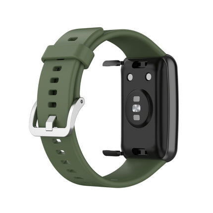Silicone Silver Steel Buckle Watch Band, For Huawei Watch Fit Special Edition