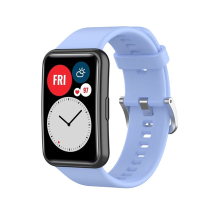 Silicone Silver Steel Buckle Watch Band, For Huawei Watch Fit Special Edition