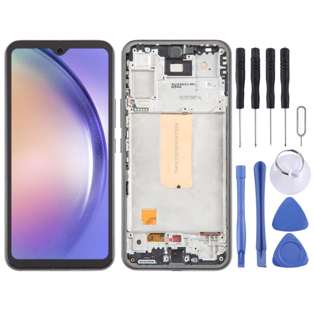 Incell LCD Screen Digitizer Full Assembly with Frame (Not Supporting Fingerprint Identification), For Samsung Galaxy A54