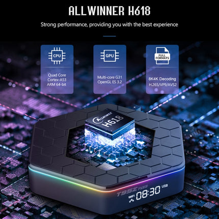 T95Z Plus 8K WiFi6 Android 12.0 Smart TV Box with Remote Control, Allwinner H618 Quad-Core, 2GB+16GB, 4GB+32GB, 4GB+64GB