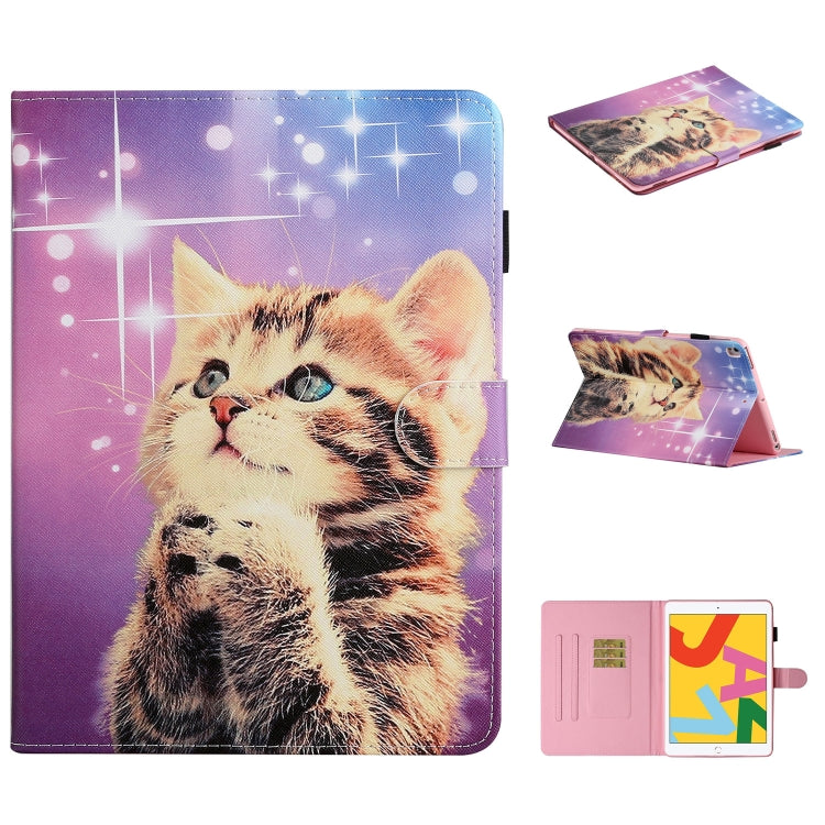 Colored Drawing Pattern Horizontal Flip PU Leather Case with Holder & Card Slot & Sleep / Wake-up Function