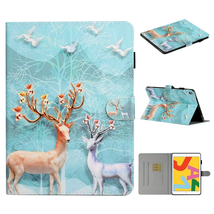Colored Drawing Pattern Horizontal Flip PU Leather Case with Holder & Card Slot & Sleep / Wake-up Function