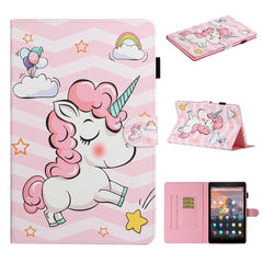 Colored Drawing Pattern Horizontal Flip PU Leather Case with Holder & Card Slot & Sleep / Wake-up Function, For Amazon Kindle Fire HD 8 (2020), For Amazon Kindle Fire HD 10 (2015 / 2017)
