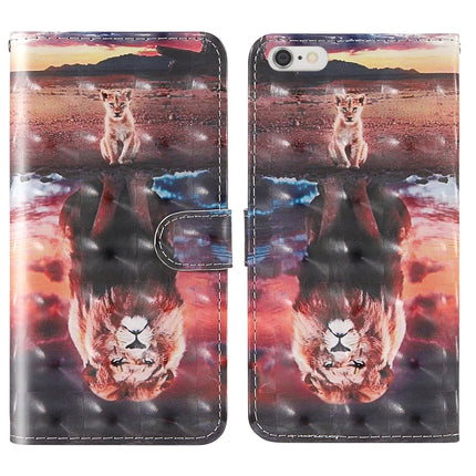 3D Painting Colored Drawing Pattern Horizontal Flip TPU + PU Leather Case with Holder & Card Slots & Wallet & Lanyard