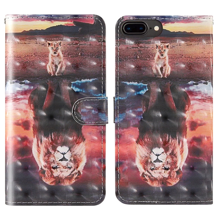 3D Painting Colored Drawing Pattern Horizontal Flip TPU + PU Leather Case with Holder & Card Slots & Wallet & Lanyard