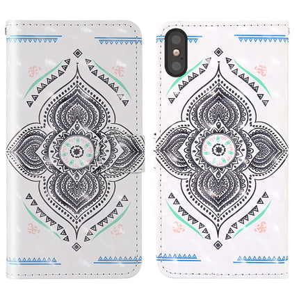 3D Painting Colored Drawing Pattern Horizontal Flip TPU + PU Leather Case with Holder & Card Slots & Wallet & Lanyard